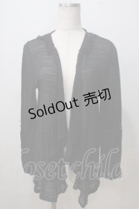 axes femme / レース使いラッセルカーデ M 黒 Y-25-07-03-035-AX-TO-SZ-ZY