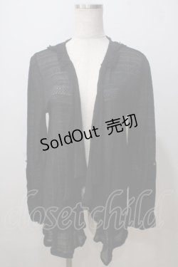 画像1: axes femme / レース使いラッセルカーデ M 黒 Y-25-07-03-035-AX-TO-SZ-ZY