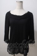 axes femme / ストライプシフォン切替インナー M 黒 Y-25-07-03-037-AX-TO-SZ-ZY