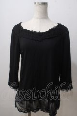 axes femme / ストライプシフォン切替インナー M 黒 Y-25-07-03-037-AX-TO-SZ-ZI