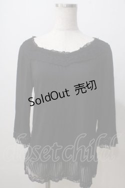 画像1: axes femme / ストライプシフォン切替インナー M 黒 Y-25-07-03-037-AX-TO-SZ-ZI
