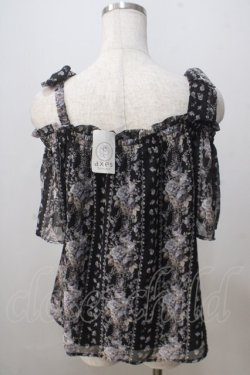 画像2: axes femme POETIQUE / 肩リボンオフショルブラウス M 黒 Y-25-07-03-039-AX-BL-SZ-ZY