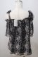画像2: axes femme POETIQUE / 肩リボンオフショルブラウス M 黒 Y-25-07-03-039-AX-BL-SZ-ZY (2)