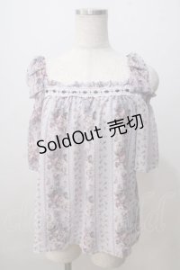 axes femme POETIQUE / 肩リボンオフショルブラウス M ラベンダー Y-25-07-03-040-AX-BL-SZ-ZY