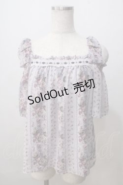 画像1: axes femme POETIQUE / 肩リボンオフショルブラウス M ラベンダー Y-25-07-03-040-AX-BL-SZ-ZY