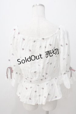 画像2: axes femme / ミニローズ刺繍ブラウス F 白 Y-25-07-03-042-AX-BL-SZ-ZY