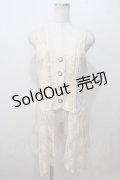 axes femme / レース使いJQロングベスト M 生成り Y-25-07-03-043-AX-TO-SZ-ZY