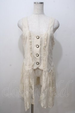 画像1: axes femme / レース使いJQロングベスト M 生成り Y-25-07-03-043-AX-TO-SZ-ZY