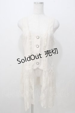 画像1: axes femme / レース使いJQロングベスト M 生成り Y-25-07-03-043-AX-TO-SZ-ZY