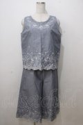 axes femme / ストライプ刺繍入りセットアップ M グレー Y-25-07-03-044-AX-OP-SZ-ZY