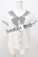 Secret Honey / セーラーブラウス  白ｘ黒 Y-25-07-03-006-CA-BL-AS-ZY