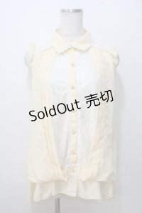 axes femme / ノースリーブレース配色ロングブラウス M 生成り Y-25-07-03-045-AX-BL-SZ-ZY