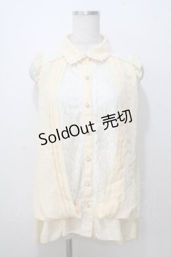 画像1: axes femme / ノースリーブレース配色ロングブラウス M 生成り Y-25-07-03-045-AX-BL-SZ-ZY
