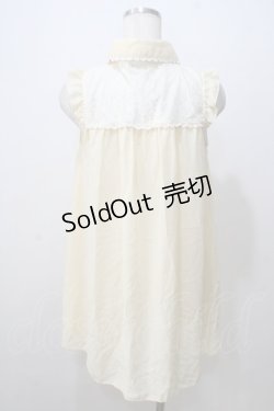 画像2: axes femme / ノースリーブレース配色ロングブラウス M 生成り Y-25-07-03-045-AX-BL-SZ-ZY