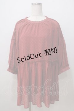 画像1: axes femme / ドットドビーブラウス M 赤 Y-25-07-03-046-AX-BL-SZ-ZY