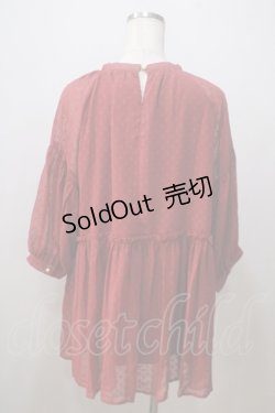 画像2: axes femme / ドットドビーブラウス M 赤 Y-25-07-03-046-AX-BL-SZ-ZY