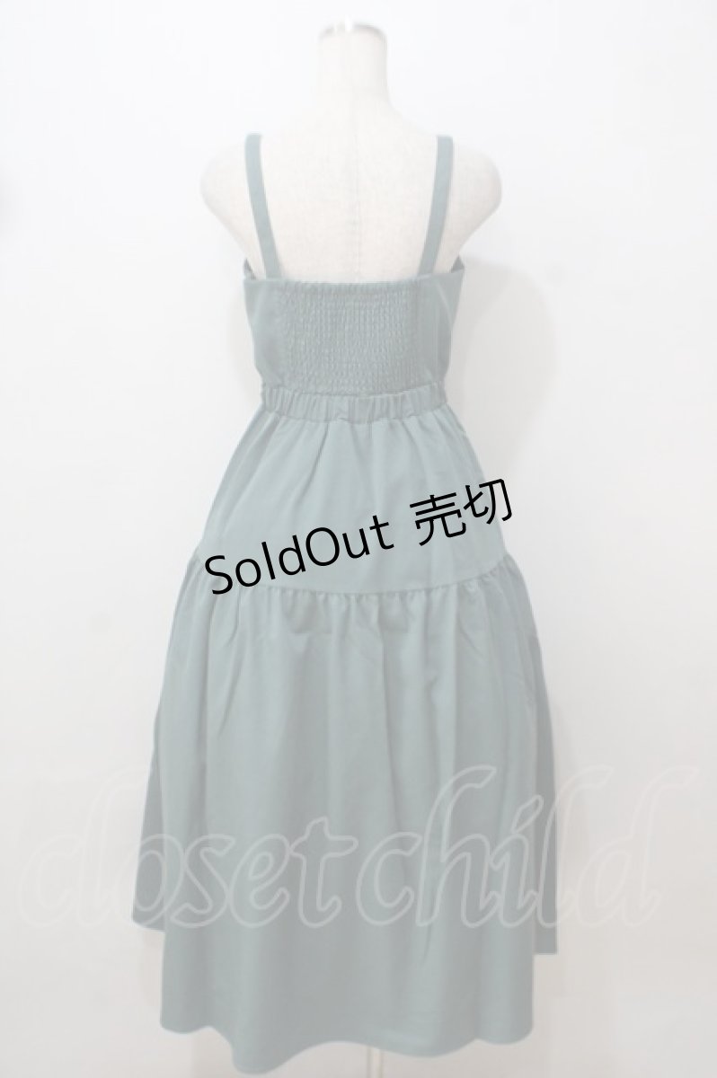 画像2: axes femme POETIQUE / バーアクセサリーキャミワンピース M グリーン Y-25-07-03-047-AX-OP-SZ-ZH (2)