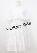 axes femme / 襟付きティアードワンピース  白 Y-25-07-06-044-AX-OP-SZ-ZY