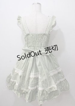画像2: metamorphose / はしごレースリボンジャンパースカート（無地）  グリーン Y-25-07-06-049-ME-OP-AS-ZY