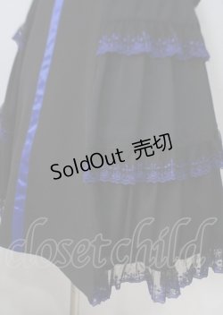 画像4: Moi-meme-Moitie / サイドギャザー十字架ワンピース 13号 黒×青 Y-25-07-06-059-MO-OP-SZ-ZY