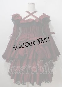 Vallee lys / Coquelicot Dress ミディアム丈 ジャガード  ワイン Y-25-07-06-060-GO-OP-SZ-ZS