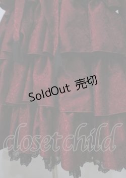 画像4: Vallee lys / Coquelicot Dress ミディアム丈 ジャガード  ワイン Y-25-07-06-060-GO-OP-SZ-ZS