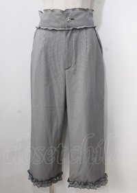 axes femme POETIQUE / ギンガムチェックフリルパンツ M 黒 Y-25-07-06-062-AX-PA-SZ-ZY