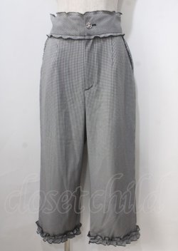 画像1: axes femme POETIQUE / ギンガムチェックフリルパンツ M 黒 Y-25-07-06-062-AX-PA-SZ-ZY