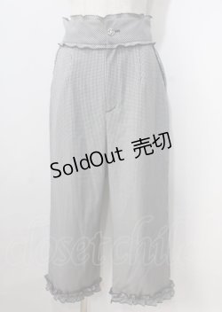 画像1: axes femme POETIQUE / ギンガムチェックフリルパンツ M 黒 Y-25-07-06-062-AX-PA-SZ-ZI