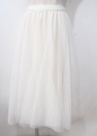 axes femme / ロングチュールスカート  生成り Y-25-07-06-064-AX-SK-SZ-ZY