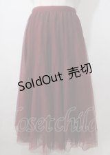 axes femme / ロングチュールスカート  ワイン Y-25-07-06-065-AX-SK-SZ-ZY