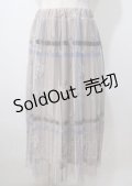 axes femme / プリントプリーツチュールスカート  ベージュ Y-25-07-06-068-AX-SK-SZ-ZY