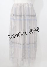 axes femme / プリントプリーツチュールスカート  ベージュ Y-25-07-06-068-AX-SK-SZ-ZY