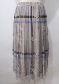 画像2: axes femme / プリントプリーツチュールスカート  ベージュ Y-25-07-06-068-AX-SK-SZ-ZY