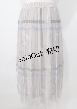 画像2: axes femme / プリントプリーツチュールスカート  ベージュ Y-25-07-06-068-AX-SK-SZ-ZY