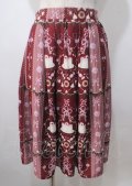 axes femme kawaii / お菓子柄スカート  ワイン Y-25-07-06-071-AX-SK-SZ-ZY