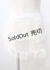 axes femme kawaii / ドットチュールハーフエプロン M 白 Y-25-07-06-072-AX-ZA-SZ-ZY