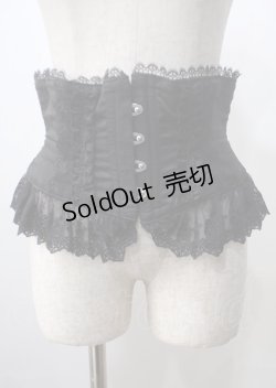 画像1: ATELIER PIERROT / フリルレースショートコルセット  黒 Y-25-07-06-073-EL-ZA-SZ-ZY