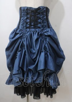 画像1: ATELIER PIERROT / バッスルコルセットスカート  青×黒 Y-25-07-06-074-EL-SK-SZ-ZY