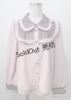 画像1: DearMyLove / ハートドットチュール重ねバックルブラウス  ピンク Y-25-07-06-020-EL-BL-SZ-ZY
