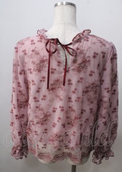 画像2: axes femme / 2wayチュール刺繍ブラウス  ピンク Y-25-07-06-023-AX-BL-SZ-ZY