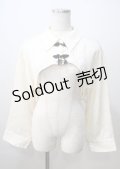 axes femme / チャイナ釦付ボレロ風ブラウス  生成り Y-25-07-06-028-AX-TO-SZ-ZY