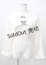 axes femme / チャイナ釦付ボレロ風ブラウス  生成り Y-25-07-06-028-AX-TO-SZ-ZY