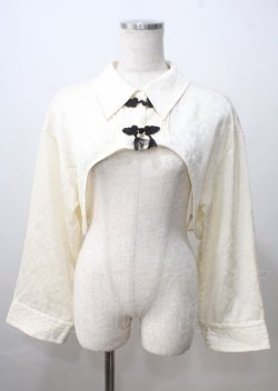 画像1: axes femme / チャイナ釦付ボレロ風ブラウス  生成り Y-25-07-06-028-AX-TO-SZ-ZY