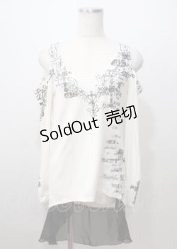 画像1: GHOST of HARLEM / プリント肩あきカットソー  白 Y-25-07-06-030-GL-TO-SZ-ZY