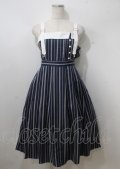 axes femme / 蝶刺繍ストライプワンピース  紺 Y-25-07-06-040-AX-OP-SZ-ZY