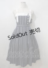 axes femme / 蝶刺繍ストライプワンピース  紺 Y-25-07-06-040-AX-OP-SZ-ZY