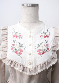 画像3: axes femme POETIQUE / ブロッキングベリー刺繍ワンピース  ベージュ Y-25-07-06-041-AX-OP-SZ-ZY
