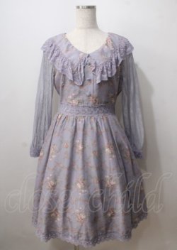 画像1: axes femme POETIQUE / ローズブーケ切替ワンピース  ラベンダー Y-25-07-06-042-AX-OP-SZ-ZY