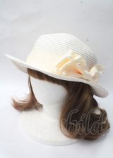 m petit by misako / AMPLリボンカンカン帽  オフ Y-25-07-08-063-LO-AC-AS-ZT-K004